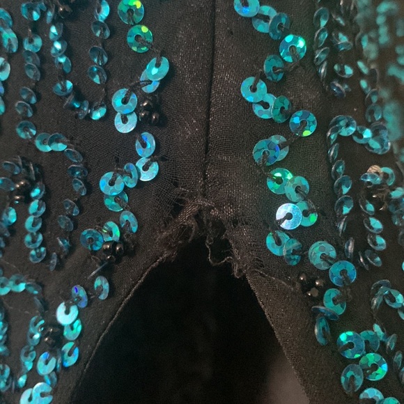 Adrianna Papell Evening ombré blue sequin gown sequin prom dress wedding guest - Picture 11 of 12